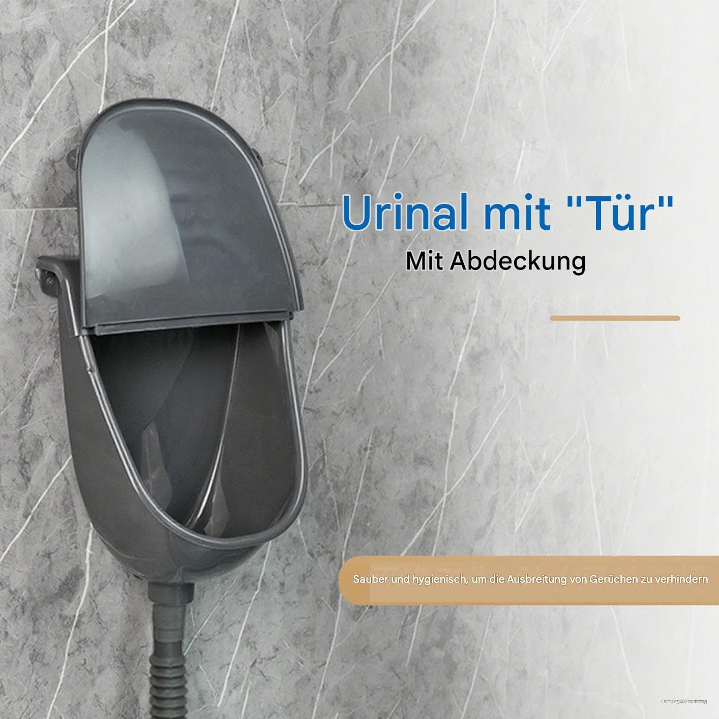 Urinario de exterior Antiolor Montado en Pared Cubierto | Inodoro para Exterior Para el baño, dormitorio, cobertizo, patio trasero, , garaje, obra, parque público, camping, gimnasio
