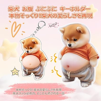 Amazon.co.jp: [aninako] 3D立体 柴犬 柔らかいお腹 キーホルダー