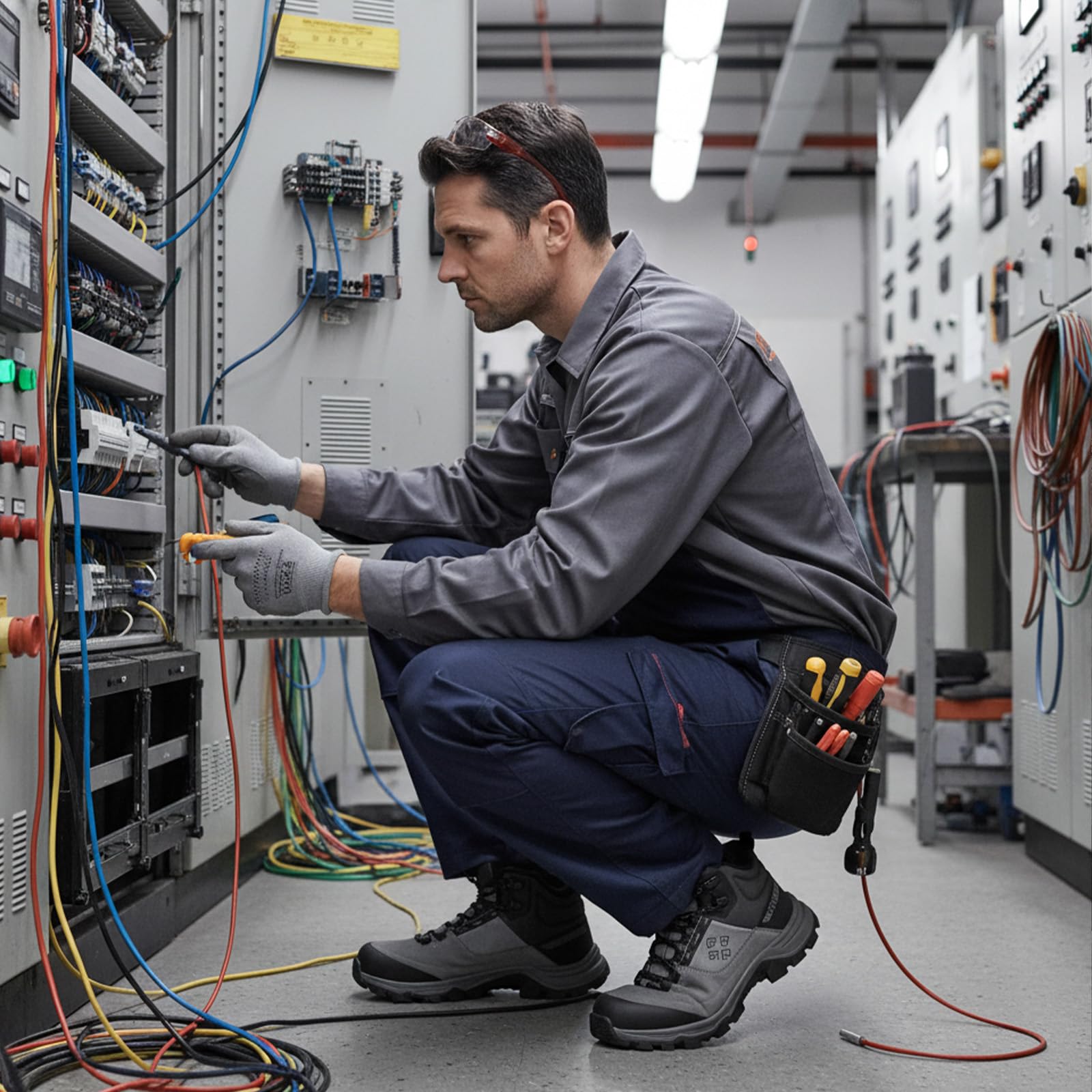 SPIEZ Chaussures de Sécurité Hommes S1 Légère Bottes de Travail ESD | Antidérapant Boots de Sécurité Hommes, Antistatique Chaussures de Travail Homme Embout Composite, Montante Basket Securite