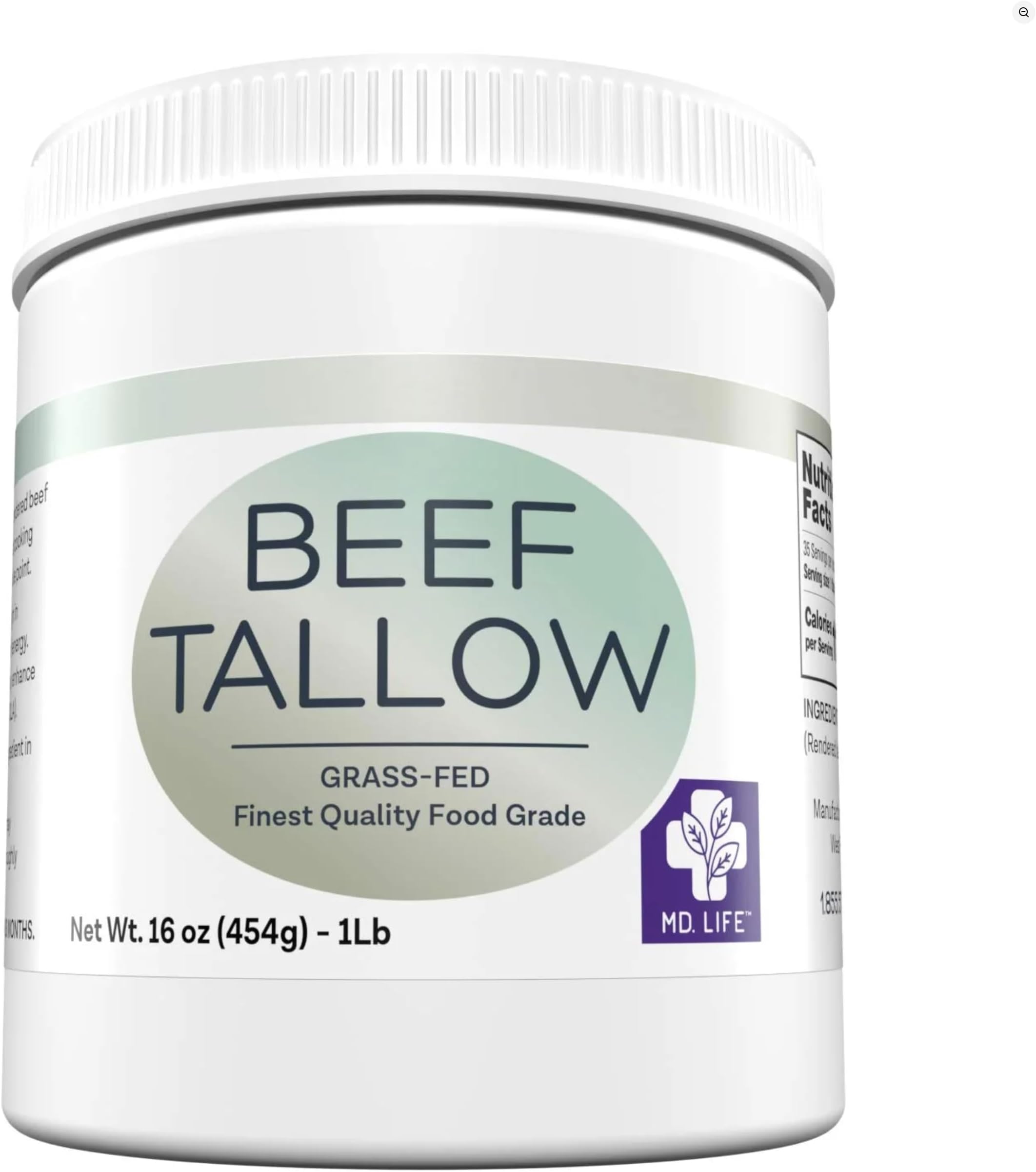 MD. Life Beef Tallow Food Grade Soap Candle Making Cooking Skincare Oil 16 oz