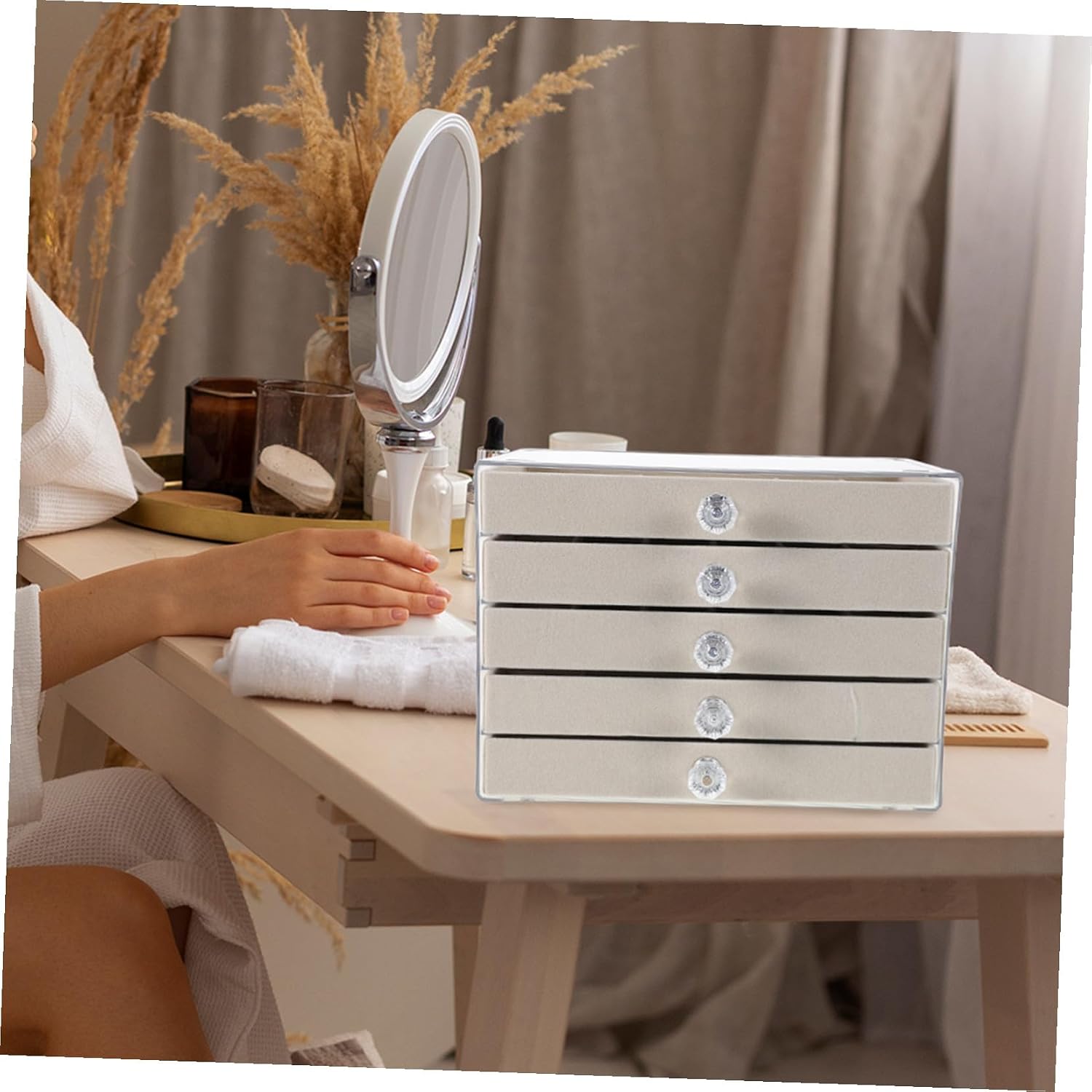 Transparent Jewelry Organizer Box for Earrings Necklaces Rings Clear Pet Material Jewelry Storage Case for Women Stylish Display Holder image 5