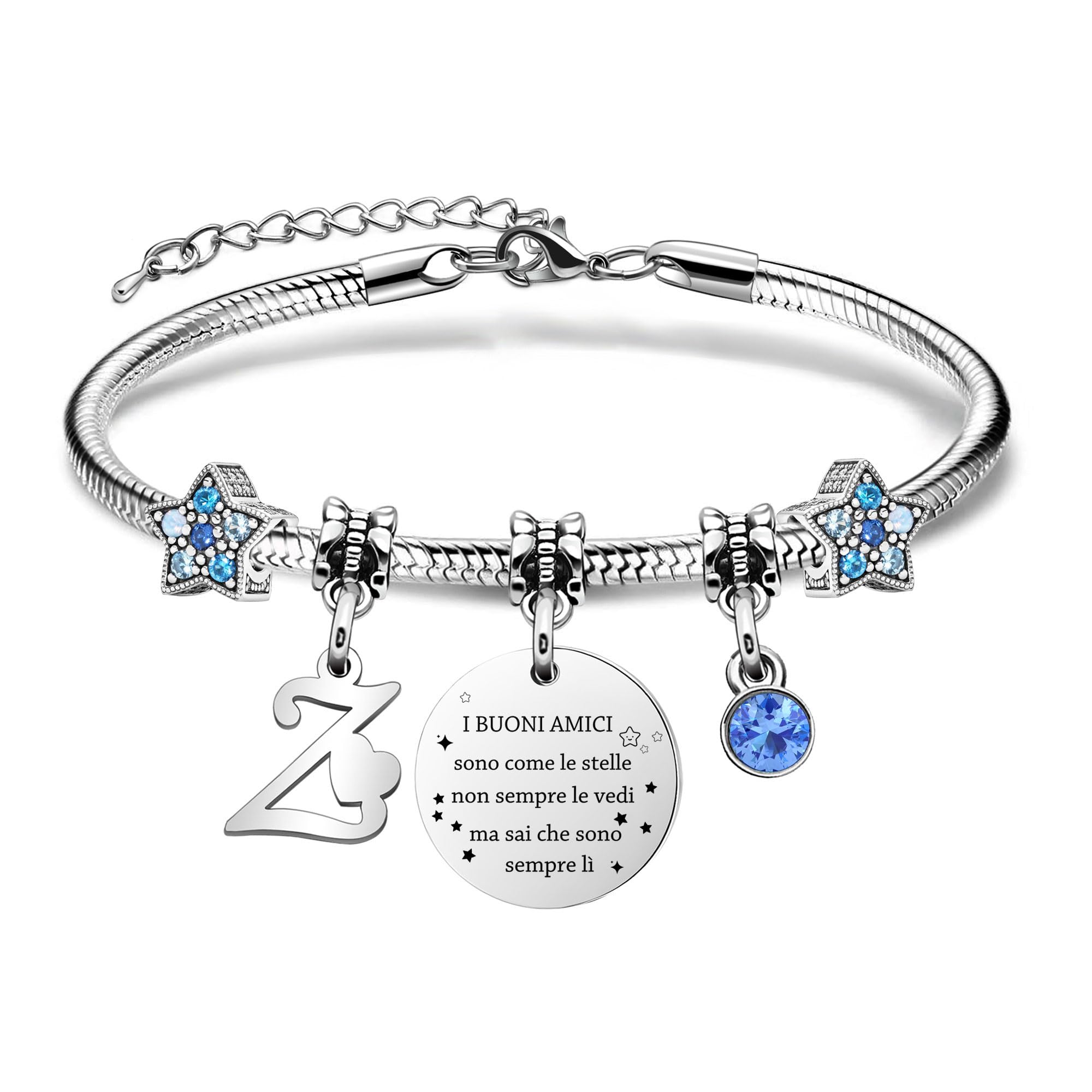 COEROW Braccialetti Delle Donne Con Lettere Iniziali-Regalo Personalizzato Per Buoni Amici,Amicizia Stella Bracciale e Ragazze Braccialetti-Nome Braccialetti Dare Sorella Collega Figlia Gioielli