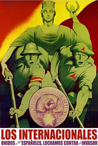 Los Internacionales Vintage Spanish Civil War Military Propaganda Poster