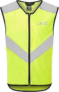 JDC Chaleco Reflectante para Moto con Cremallera Alta Visibilidad Hi Vis Seguridad Amarillo - Axis - Amarillo - M