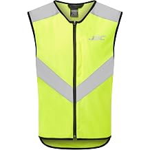JDC Motorcycle Hi Vis Vest High Visibility Zipped Safety Reflective Yellow - Axis - 4XL