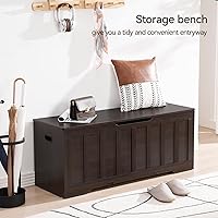 Vista 5 de 47.2" Storage Chest Extra Large,Storage Trunk with 2 Safety Hinges,Wooden Storage Bench,Shoe Bench,47.2x15.7x19.1 Inch,Easy Assembly,Storage Bench
