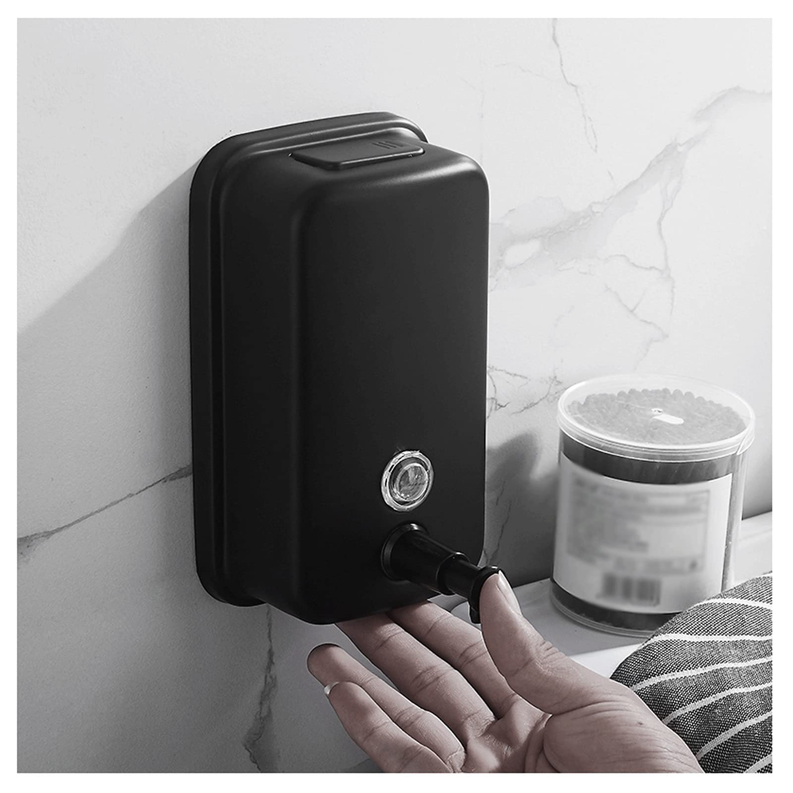 dispenser sapone/Dosatori per sapone liquido Dispenser di sapone nero senza punzoni Acciaio inossidabile Manuale Sanitizer Box, opzioni multiple di capacità, commerciale o residenziale Erogatore del S