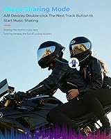 Vista 3 de Auriculares de comunicación Bluetooth para casco de motocicleta, intercomunicador impermeable con cancelación de ruido, uso compartido de música