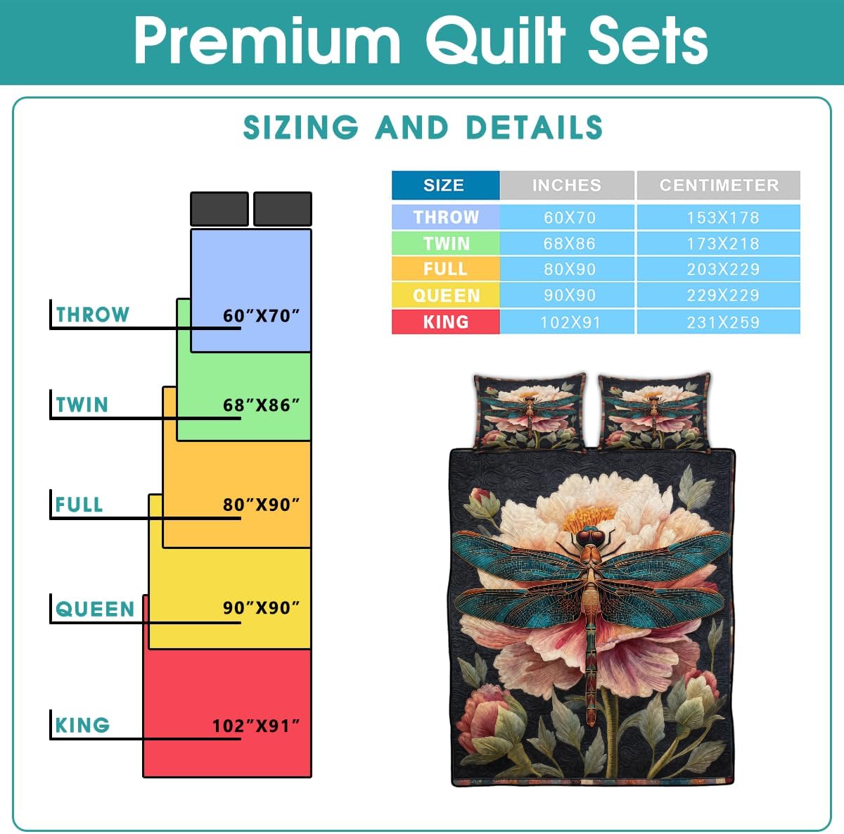 Personalized Dragonfly Patchwork Pattern Quilt Set, Animal Style, Dragonfly Quilt Set Bedspread, Custom Name Nature Quilt Bedset, Cotton Bedding for Bedroom Girl Room (D02)