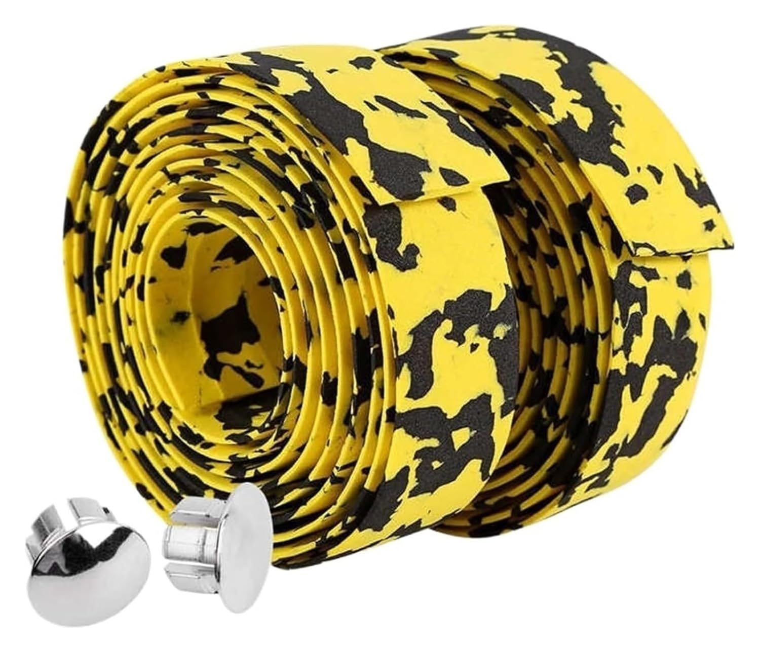 Handlebar Tape,Bike Handlebar Tape 1Pair Road Bike Handle Tape Cycling Handle Belt Wrap with Plugs Handle Grip Wrap Tape(Black)(Yellow Black)