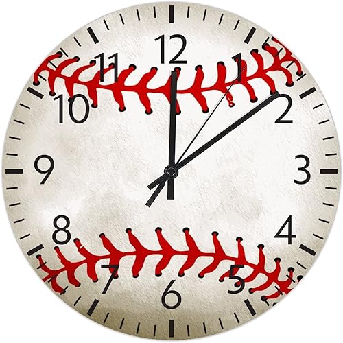 Miniatura 7 de ArogGeld Reloj de pared de PVC, 12 pulgadas, silencioso, sin tictac, redondo, para amantes de los deportes, decorativo, fabricado en Estados Unidos
