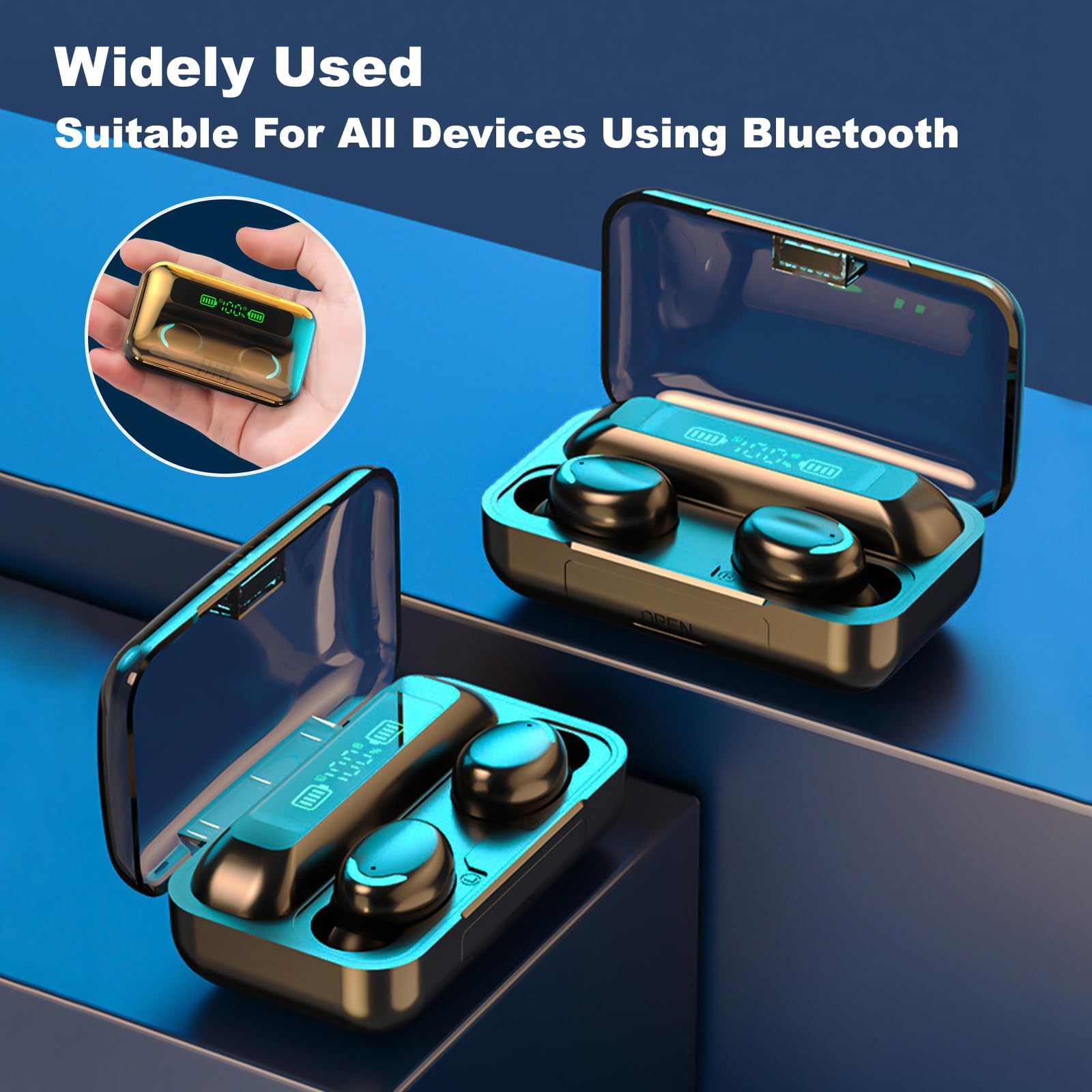 ecouteurs bluetooth sans fil - Écouteurs Bluetooth 5.1 Contrôle Tactile Ecouteur oreillette bluetooth sans Fil Ip7 Étanche Réduction De Bruit Écouteur Bluetooth Écouteurs Bluetooth avec Écran LED