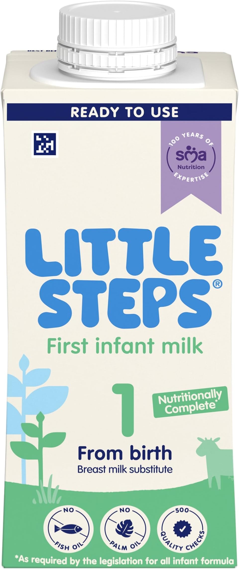 SMA Little Steps by Ready To Drink First Infant Baby Milk from birth Ready-to-use milk 200ml, Pack of 12