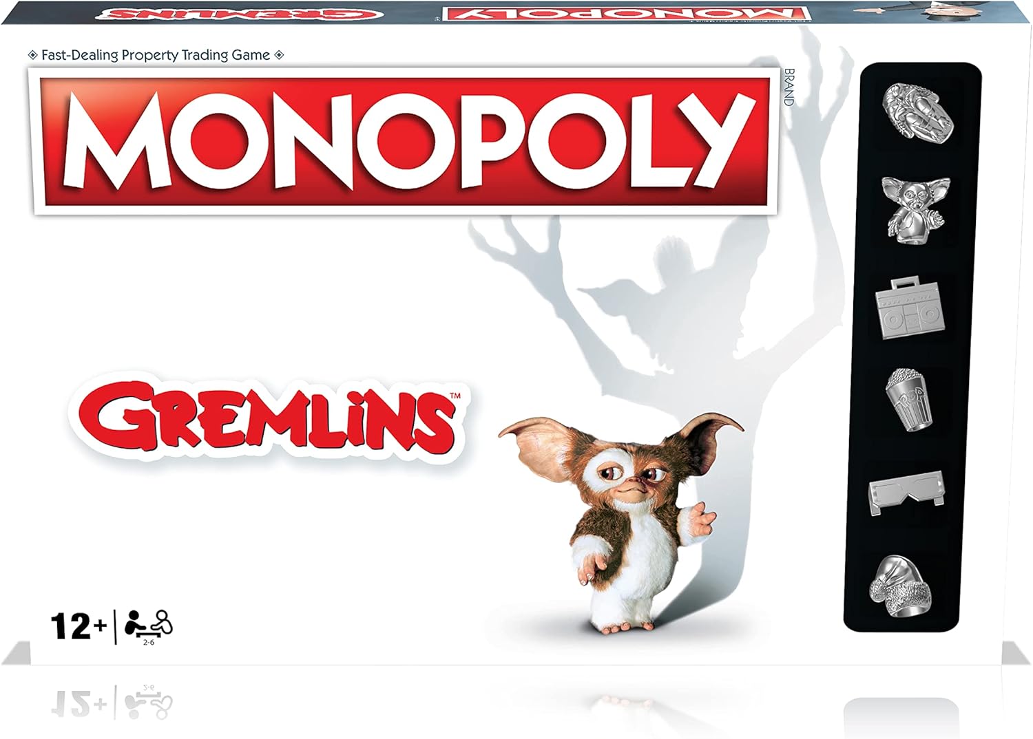 Winning Moves Gremlins Monopoly Board Game, Play with Chrysalis, Gizmo, Boombox and Popcorn, Tour Kingston Falls and Invest in Christmas Lights and displays, 2-6 Player Game for Ages 8 Plus