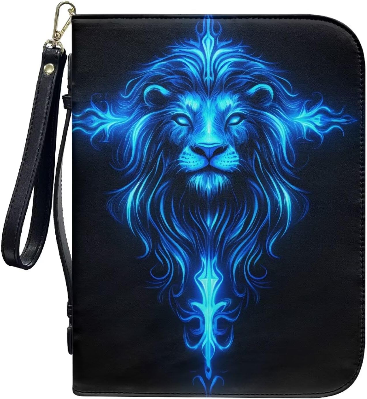 Lion Cross Bible Covers for Women Leather Bible Case Bible Study Supplies Carrying Bag Tote Personalized Book Organizer Bag for Journaling