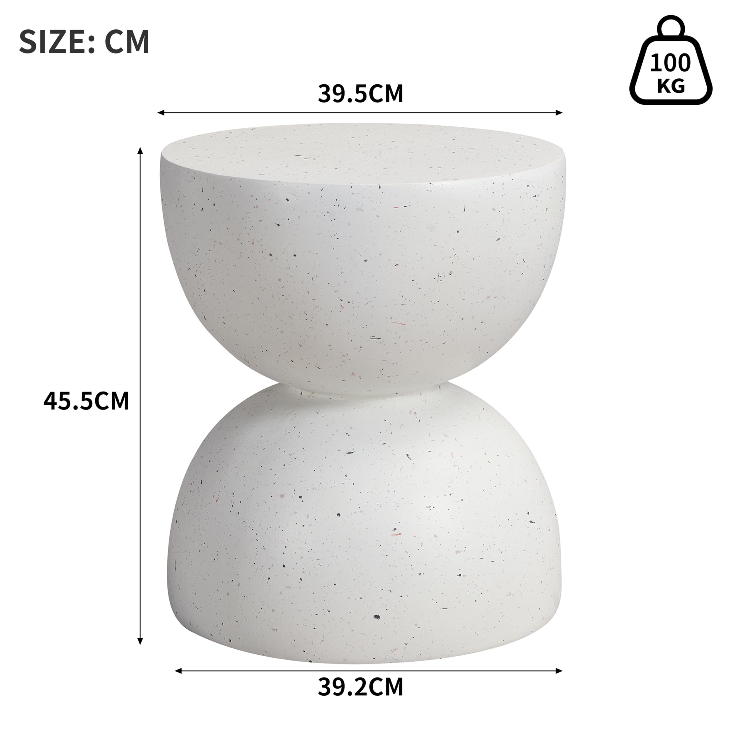 Merax Tavolino da esterno in MgO, leggero, moderno, impermeabile e resistente ai raggi UV, tavolo da balcone resistente alle intemperie, senza montaggio, per giardino, terrazza, piscina e interni