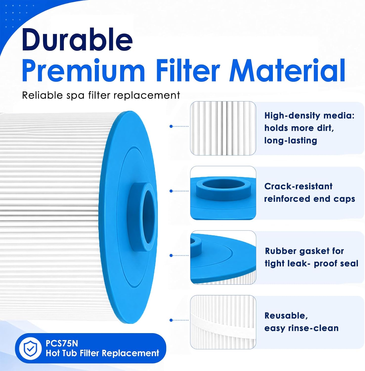 PCS75N Hot Tub Filter Cartridge, 75 Sq Ft Spa Filter image 5