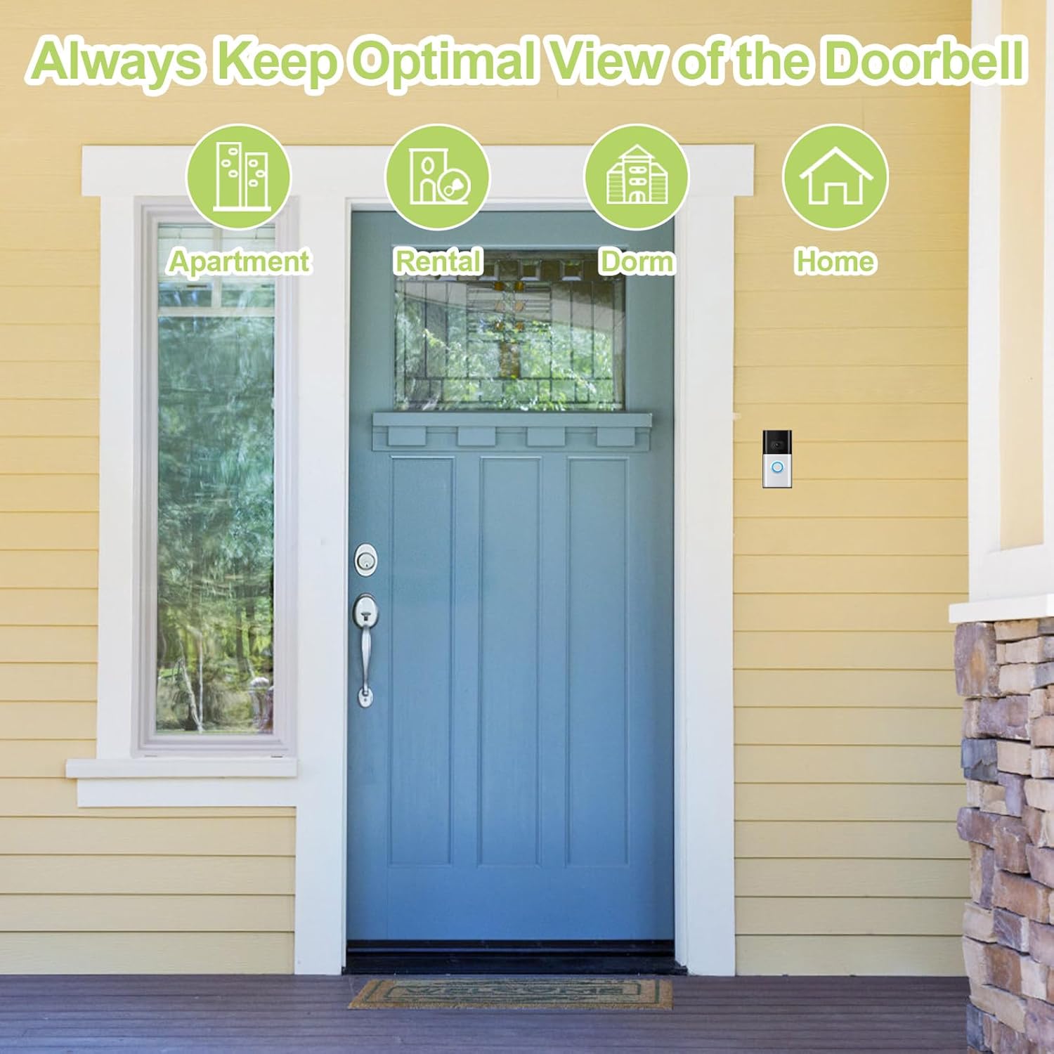 2025 Upgraded Vinyl Siding Angle Adjustment Mount for Blink/Ring Video Doorbell 1st/2nd，Ring DoorBell 2/3/3Plus/4, Battery Door Bell Plus/Pro, 4" Standard Vinyl Siding Only (Black)