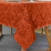 SASTYBALE Rectangle Tablecloth - 52 x 70 Inch Rust Cream Spill-proof Wrinkle Resistant Damask Table Cloth, Soft Polyester Oblong Table Cover for Kitchen Parties