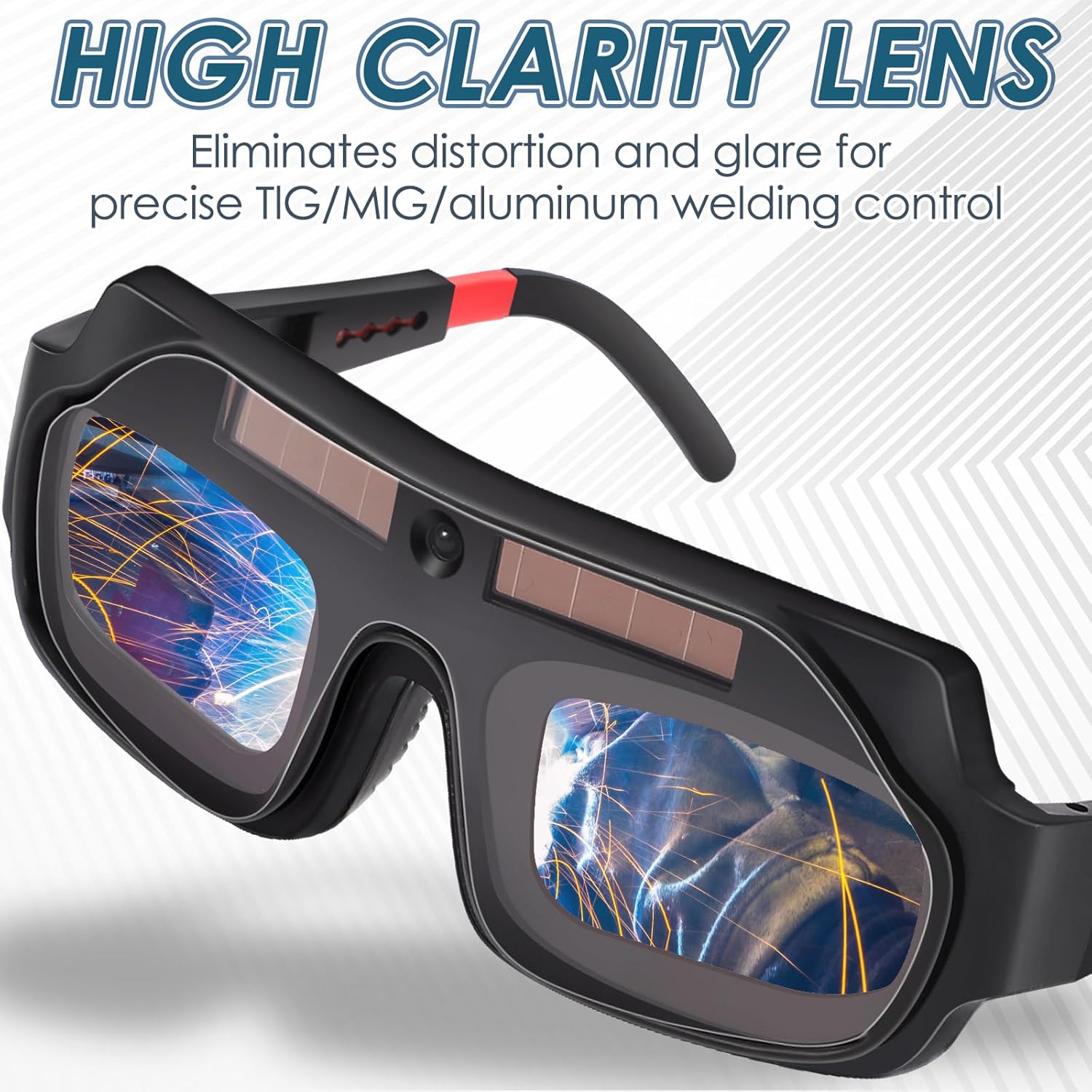 Tellegloww 1 Set Welding Glasses Solar Welding Goggles Auto Darkening Welder Glasses Mask Helmet with Replacement Lenses