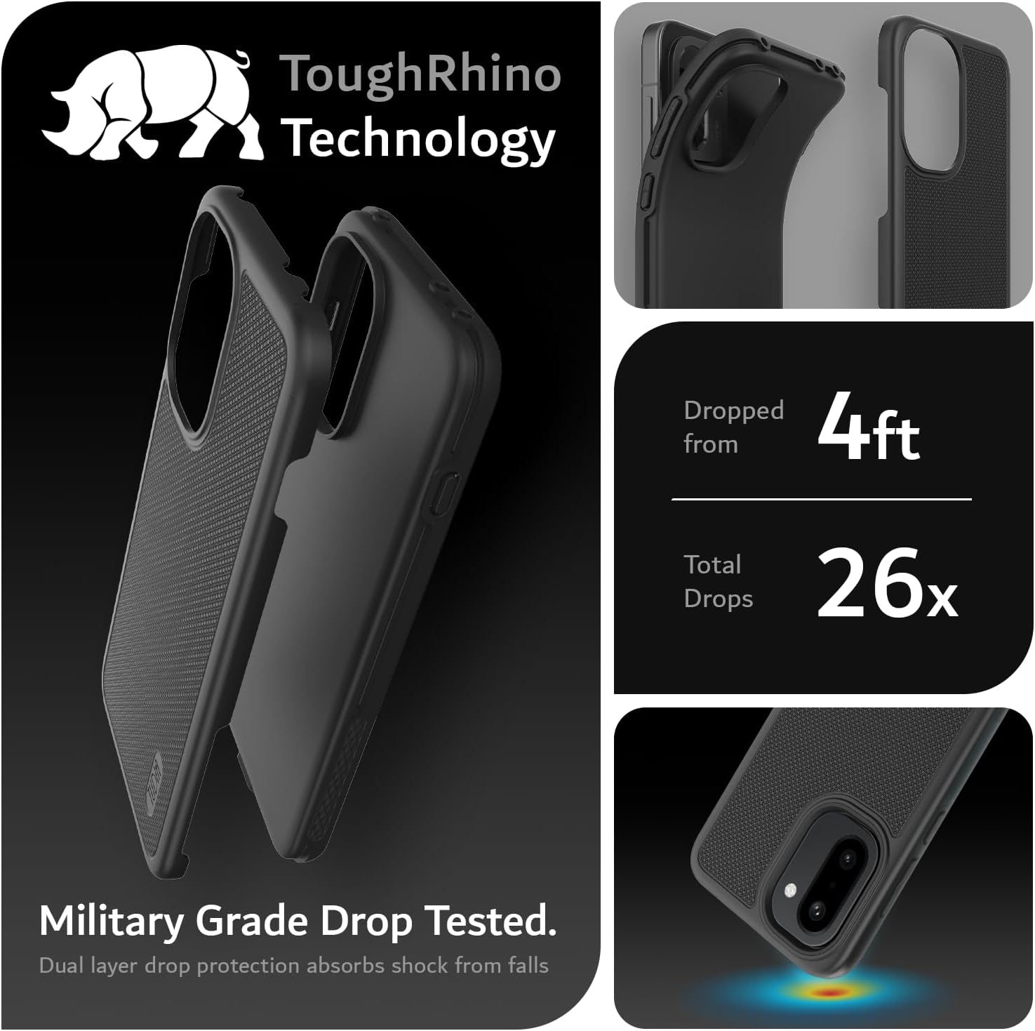TUDIA MergeGrip Designed for OnePlus 15R Case 5G (2026) - [Military Grade Drop Tested] Dual Layer Shockproof Slim Rugged Tough Protective Phone Cases Cover (Black)