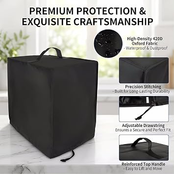 Air Fryer Dust Cover Compatible with Ninja AF101 420D Waterproof Black