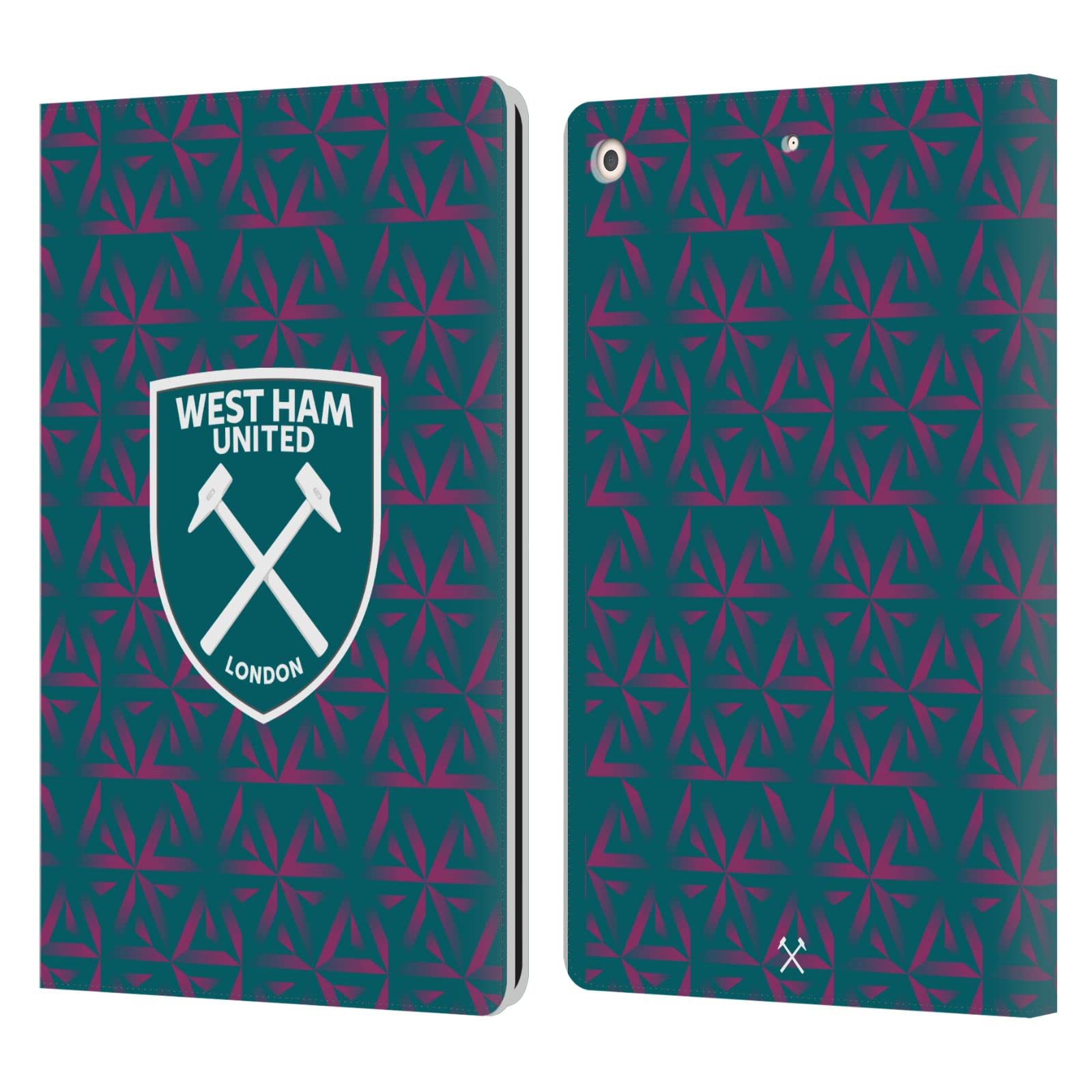 Head Case Designs Officially Licensed West Ham United FC Home Goalkeeper 2022/23 Crest Kit Leather Book Wallet Case Cover Compatible with Apple iPad 10.2 2019/2020/2021