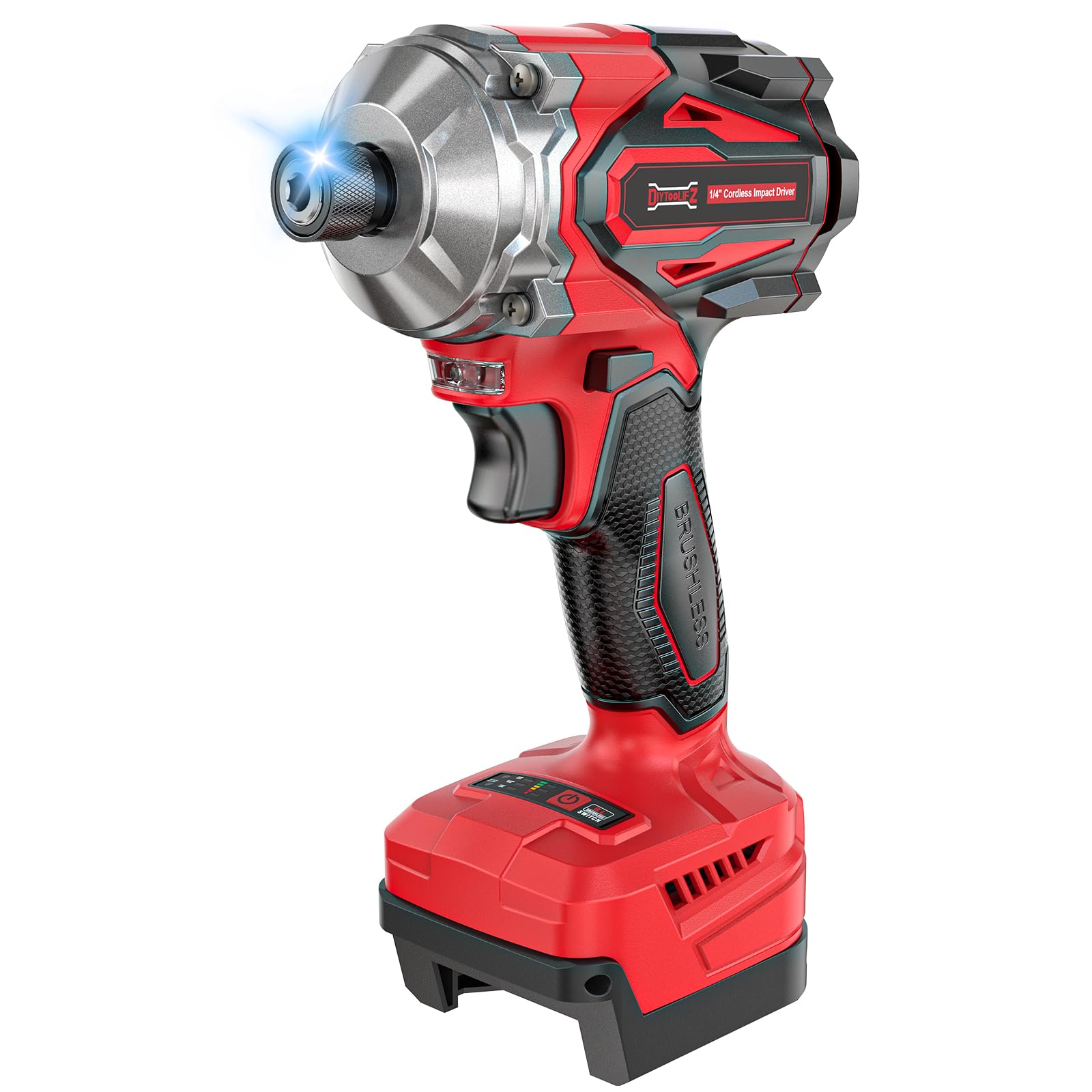 1/4 Inch Cordless Impact Driver Compatible with Milwaukee 18V | 2800 in-lbs Brushless Impact Driver, 3-Speed (0–3900 RPM) Compact & Portable Driver for DIY Projects, Auto-Stop(Tool Only)