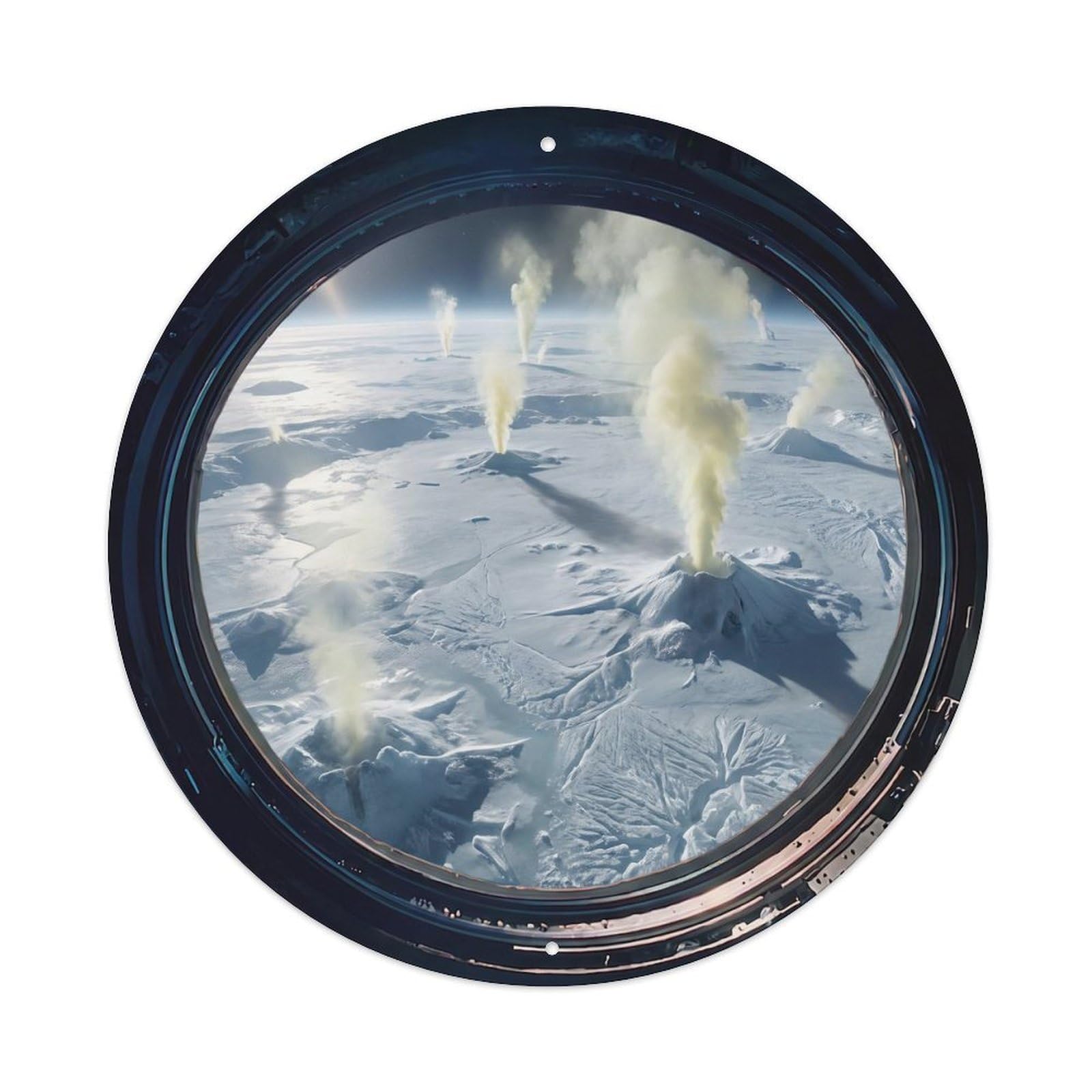 Frozen Methane World Porthole View Metal Tin Sign