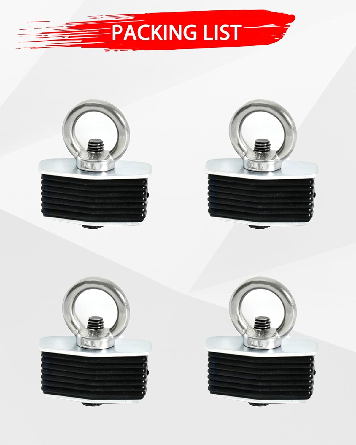 SAUTVS Bed Tie Down Anchors Lock Bed Rail Cargo Anchors with Integrated Eyelets for Can-Am Commander/Maverick/Defender Models Accessories; Heavy Duty Stainless Steel; 4 Pack