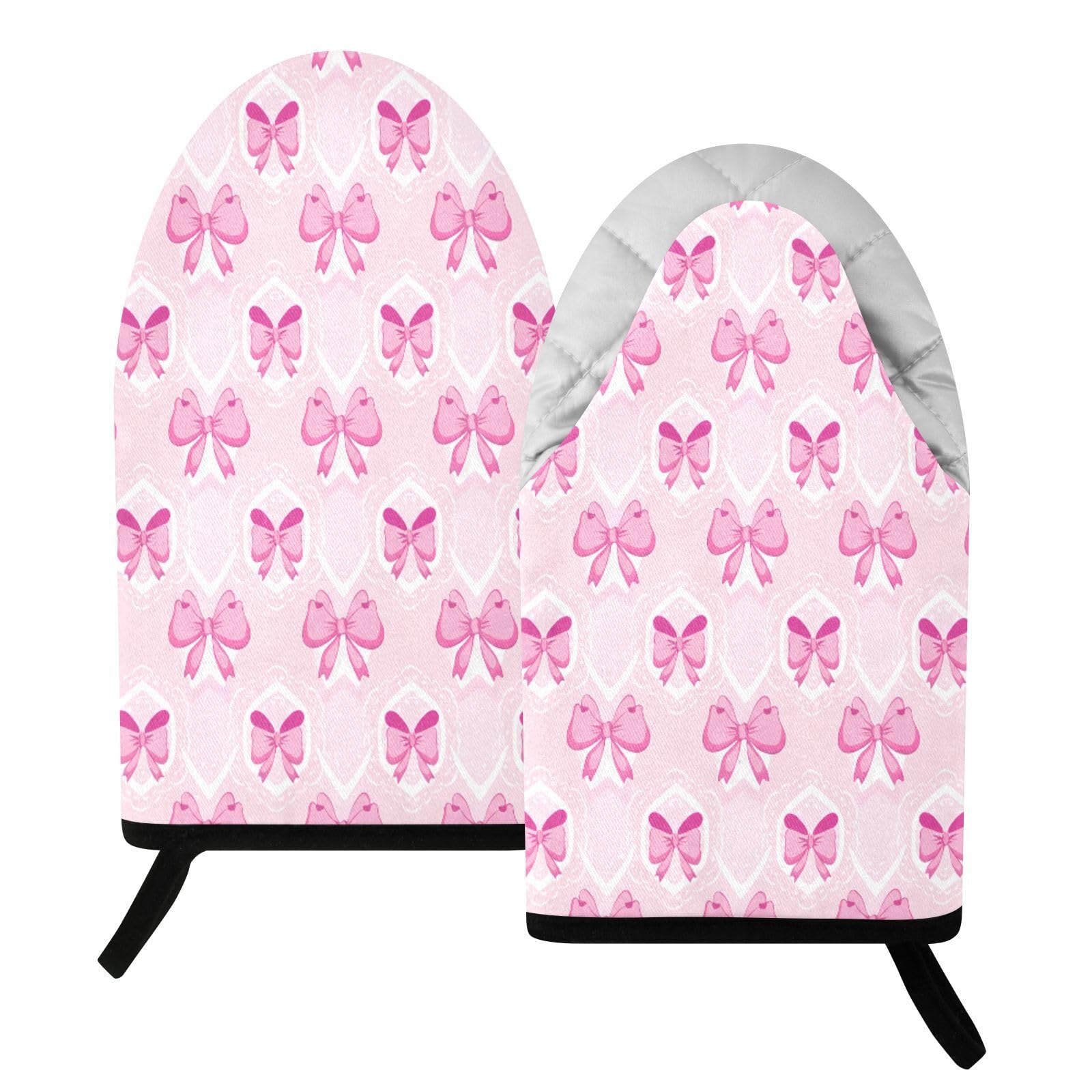 BURSTDDY Bows Oven Mitt,Heat Resistant Kitchen Mitts for Cooking