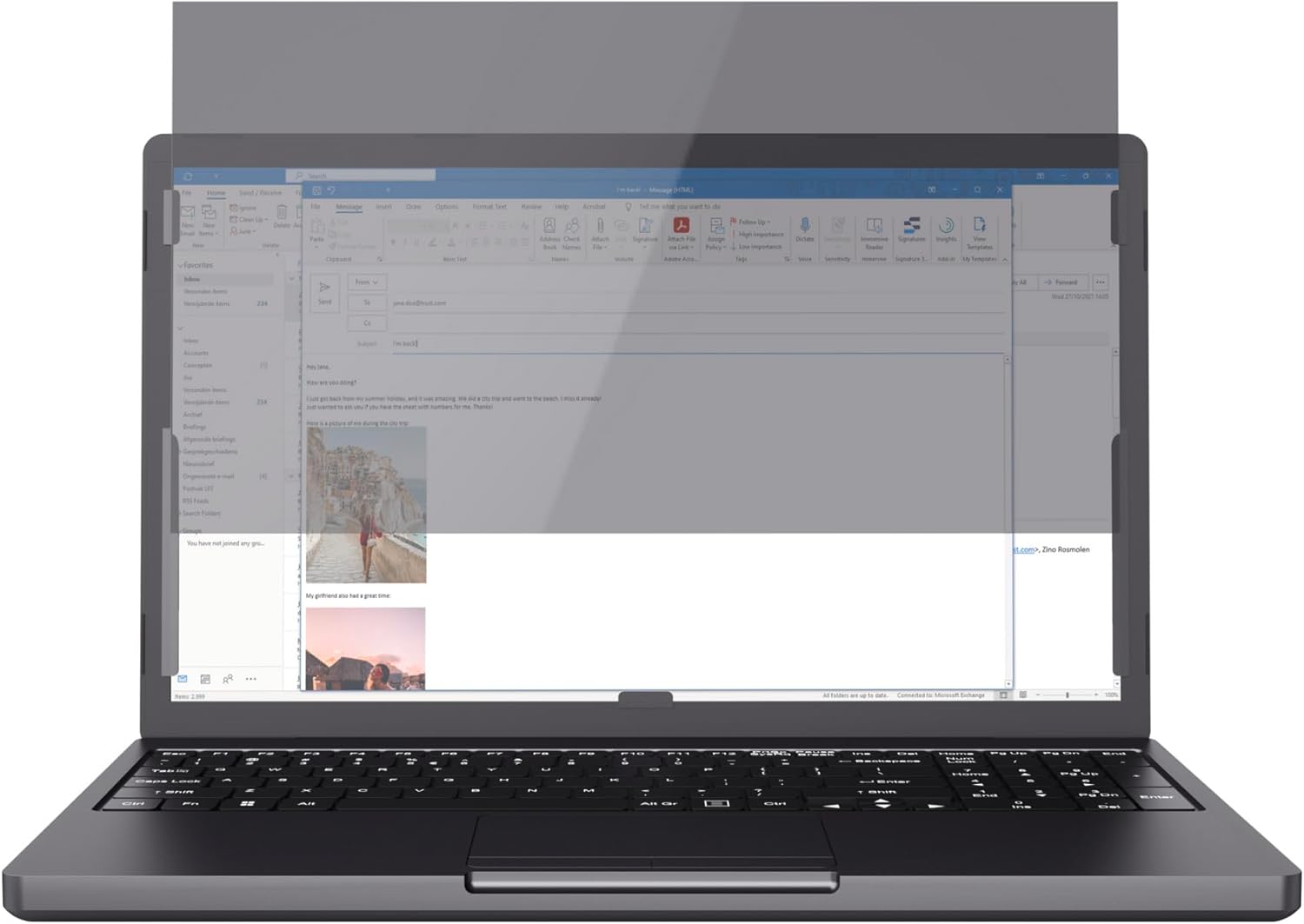 Trust Primo 15.6 Inch Laptop Privacy Screen Protector with Blue Light Filter, 60° Viewing Angle, Touch Screen Compatible Anti-Scratch Anti-Glare Computer Screen Shield for HP Lenovo Acer Dell Asus