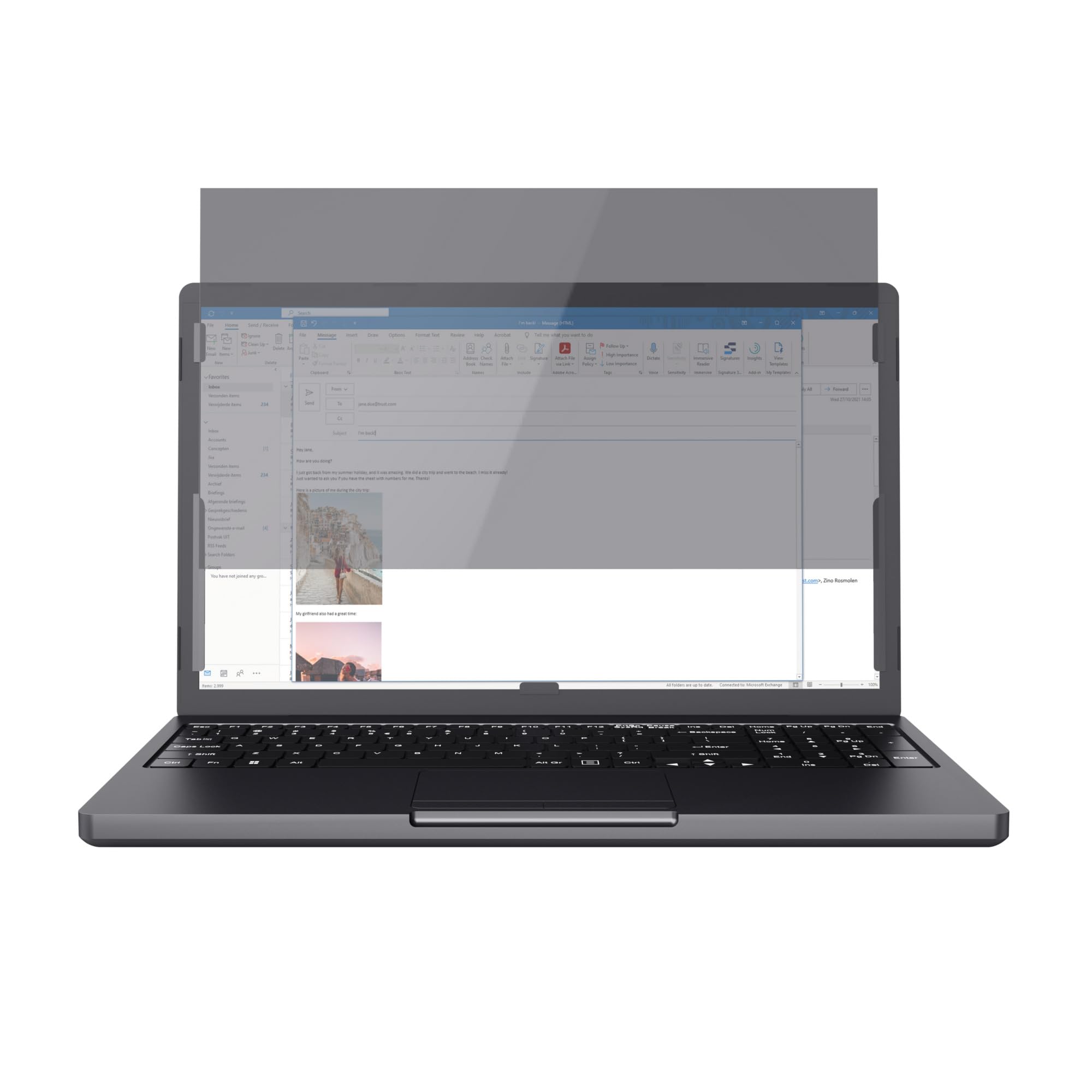 Trust Primo Filtro Privacy Laptop 15.6 Pollici, Pellicola de Protezione con Filtro per Luce Blu, Angolo di Visione 60°, Proteggi Schermo Antiriflesso e AntiGraffio per HP Lenovo Acer dell ASUS