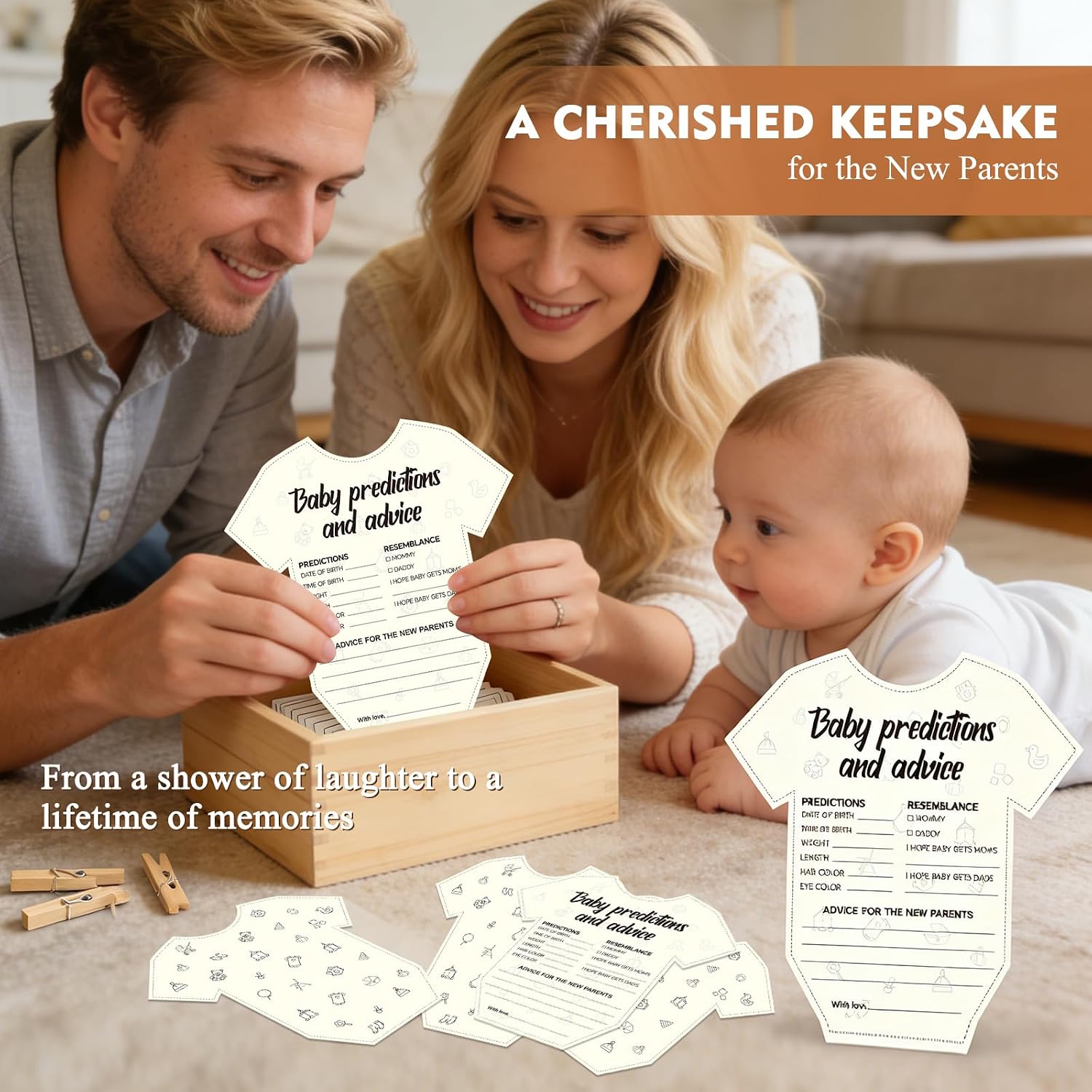 OLOUTAB Baby Prediction and Advice Cards, 50-Pack Baby Shower Games