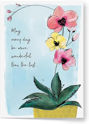 Miniatura 2 de Designer Pop!, Tarjeta de felicitación desplegable de cumpleaños, diseño floral con planta de orquídea 3D, tarjeta para amigos, familiares