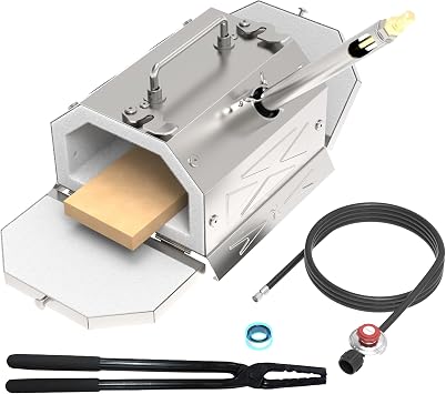 1 Burner Gas Propane Forge 2600F Double Door and 15.5 Blacksmith Tongs Bundle