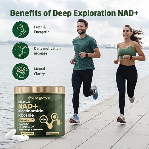 Miniatura 2 de Suplemento NAD+ prémium para energía celular y envejecimiento saludable - Apoya la función cognitiva, vitalidad y salud inmunológica - 80 cápsulas