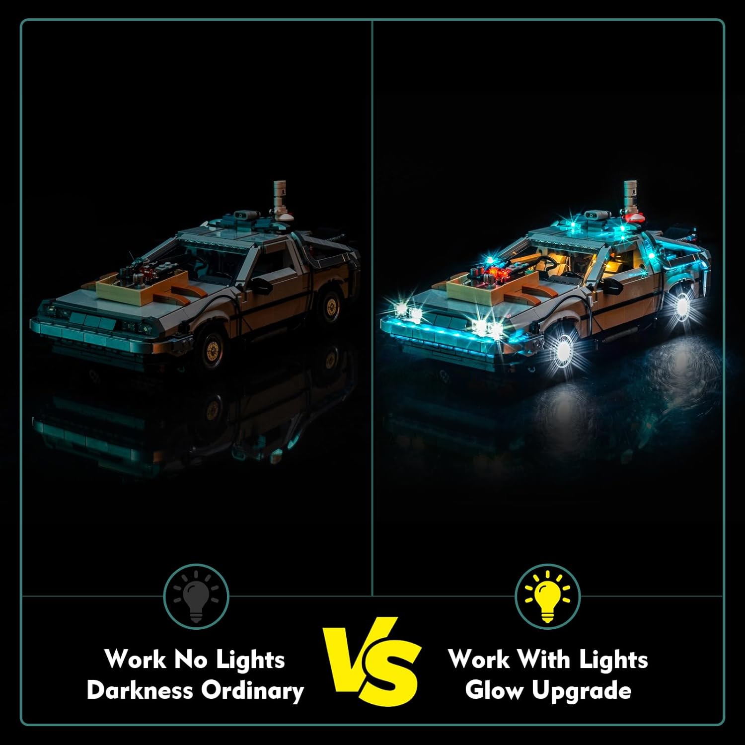Light kit Compatible with Lego 10300 Back to The Future Time Machine - No Model Only Light, LED Lighting Accessories Compatible with Lego 10300 Icons (RC Version)