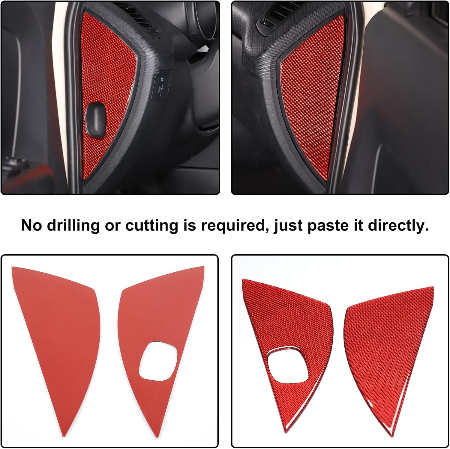 Aunginsy Car Dashboard Side Crashpad Sticker Compatible with Kia Soul 2009-2013Carbon Fiber Car Side Dashboard Body Bump Panel Protect Sticker Dashboard Side Panel Trim Cover Decor Sticker Accessories