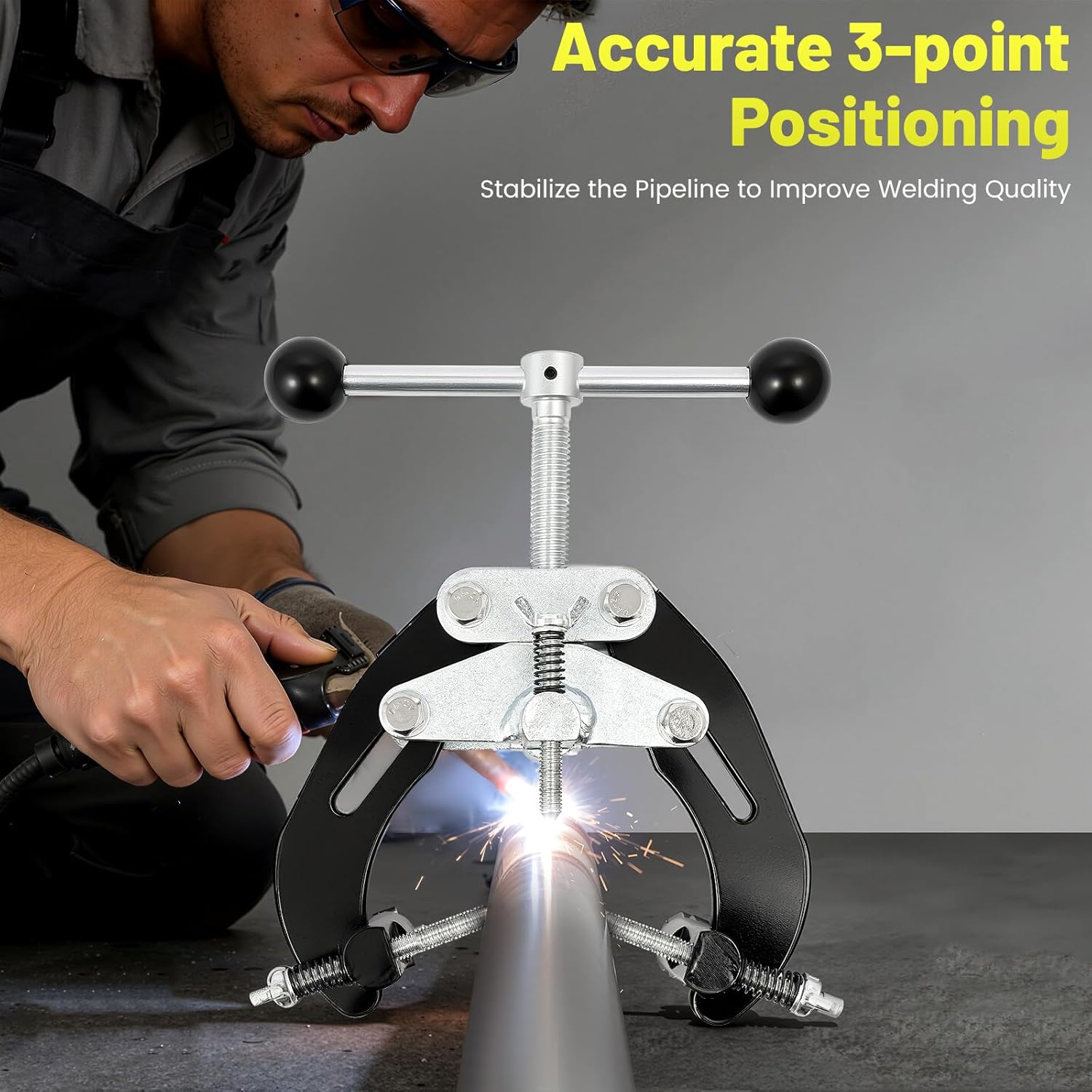 Pipe Clamp, 1” - 2.5” Ultra Clamp Steel Pipe Alignment Tool, High Strength Fabrication Pipe Welding Alignment Clamping, for Flange Join (A1 Clamp Range: 1-2.5 inch)