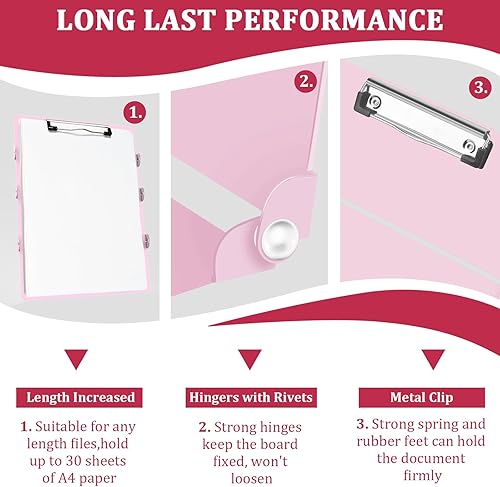 Miniatura 5 de NECEG Portapapeles plegable de enfermería, 4 capas, de aluminio, plegable, tamaño de bolsillo con edición médica de enfermería, hojas de trucos para