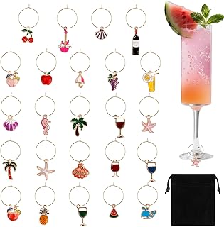 Wine Glass Charms Wine Charms for Stem Glasses Drink Markers Identifiers Tags for Christmas Tasting Party Favors Decorations