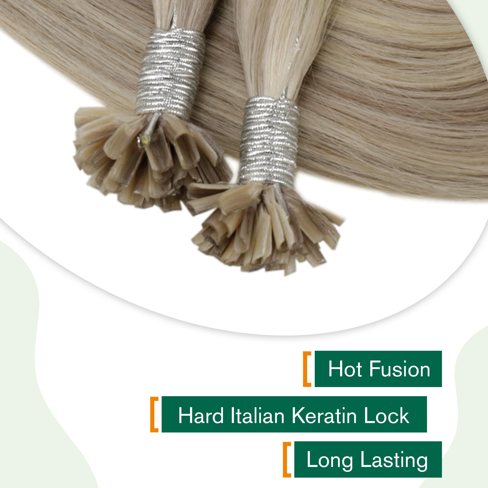 Easyouth Nano Hair Extensions Real Human Hair Blonde Nano Beads Hair Extension Human Hair Platinum Blonde Nanos Loop Hair Extensions Pre Bonded for Natural Look 14 Inch 50g 1g/Strand #1000 — view 153