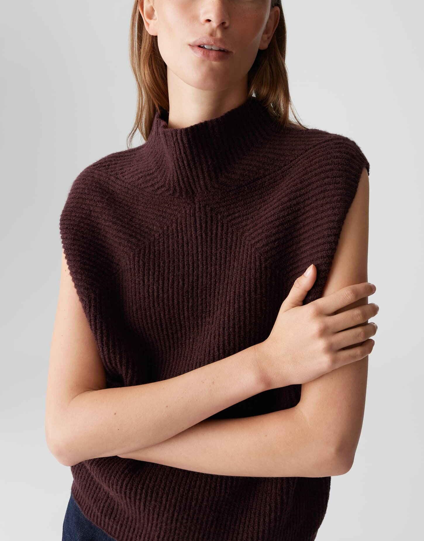 OPUS Damen Pullunder | PASILLA Regular Strickpullunder aus BCI Cotton Mix