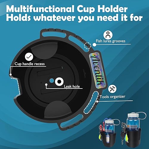 Miniatura 8 de Eupeng - Soporte multifuncional para tazas de kayak, diseño antideslizante, diseño de señuelo, almacenamiento de herramientas, 2 tamaños Aventik,