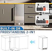 Vista 6 de Antarctic Star 15 Inch Undercounter Beverage Refrigerator, 135 Can Built-in or Freestanding Mini Fridge with Stainless Steel Door, Compact Beverage
