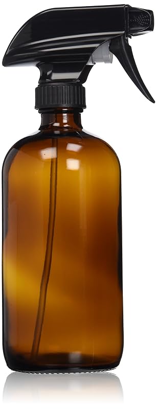 Sally's Organics Frasco Pulverizador de Vidro Âmbar 473 mL com Borrifador Ajustável