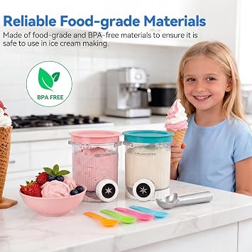Shearly 4 Pack for Ninja Creami Swirl Pints and Lids Compatible with Ninja NC700 Series, NC701, NC701C, Creami Containers for Swirl Ice Cream & Soft Serve Makers, BPA-Free, Dishwasher Safe