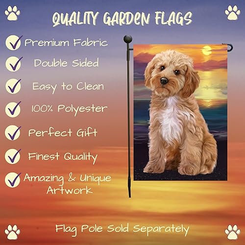 Miniatura 2 de Doggie of the Day GFLAG61906 - Banderas de jardín con diseño de cacapoo al aire libre, doble cara, para jardín, porche, césped, primavera, banderas