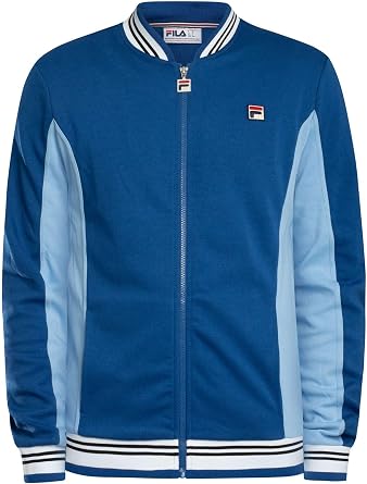 Fila Men's Settanta Baseball Track Jacket, Limoges/Frozen Fjord/Black/White, XXL
